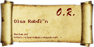Olsa Rabán névjegykártya